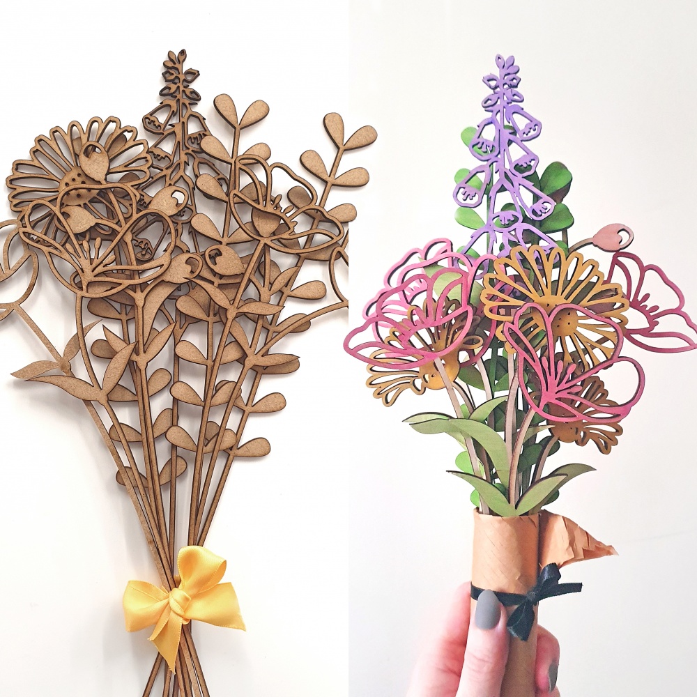 Flower Bouquet SPRING MIX - MDF